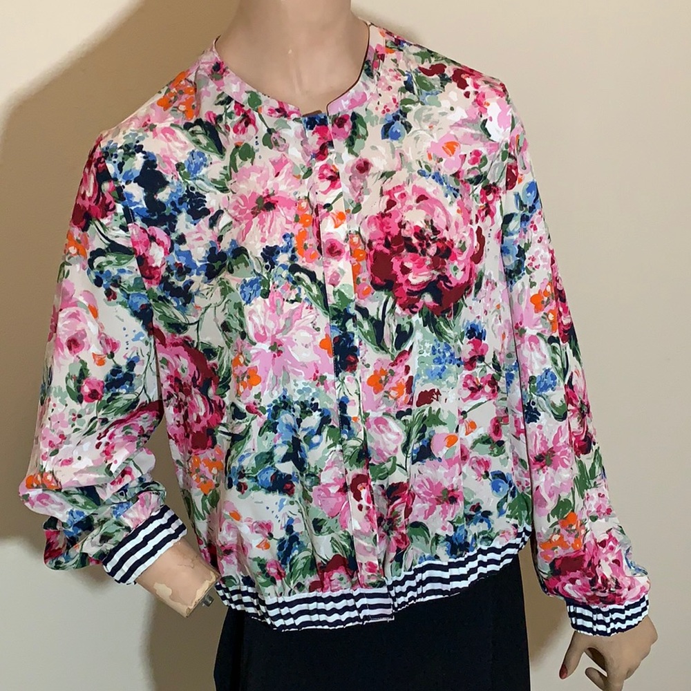 M by Marled Women’s Tan Floral Bomber Jacket, NWT